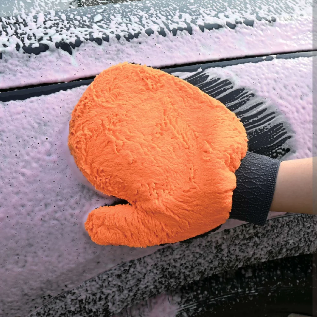 Double-sided coral-fleece car wash mitt
