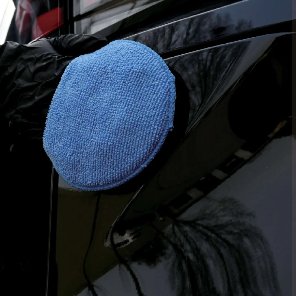 Round microfiber car care applicator pad